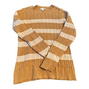 Striped Tan and Cream Women's Sweater